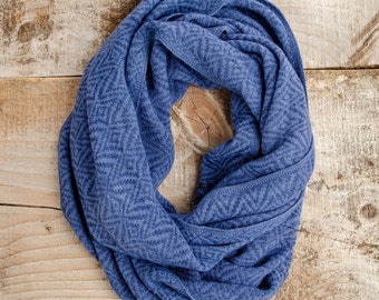 Blue Infinity scarf - Alpaca Scarf - Tube scarf blue - Hooded circle scarf - Loop scarf - Warm knit scarf -Christmas gift alpaca scarf