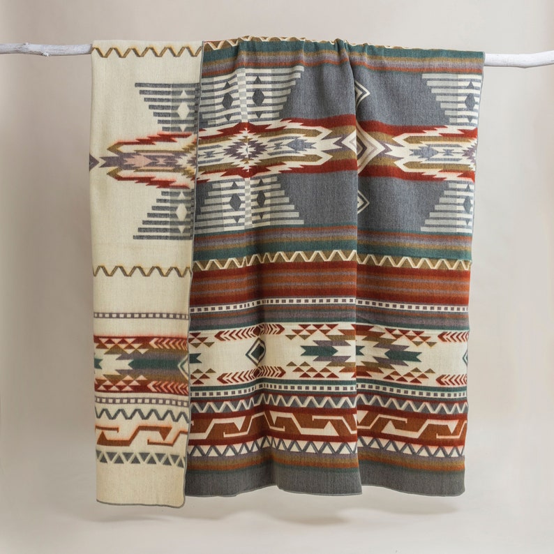 Alpaca Wool Blanket in Queen Size Reversible Aztec Throw Etsy