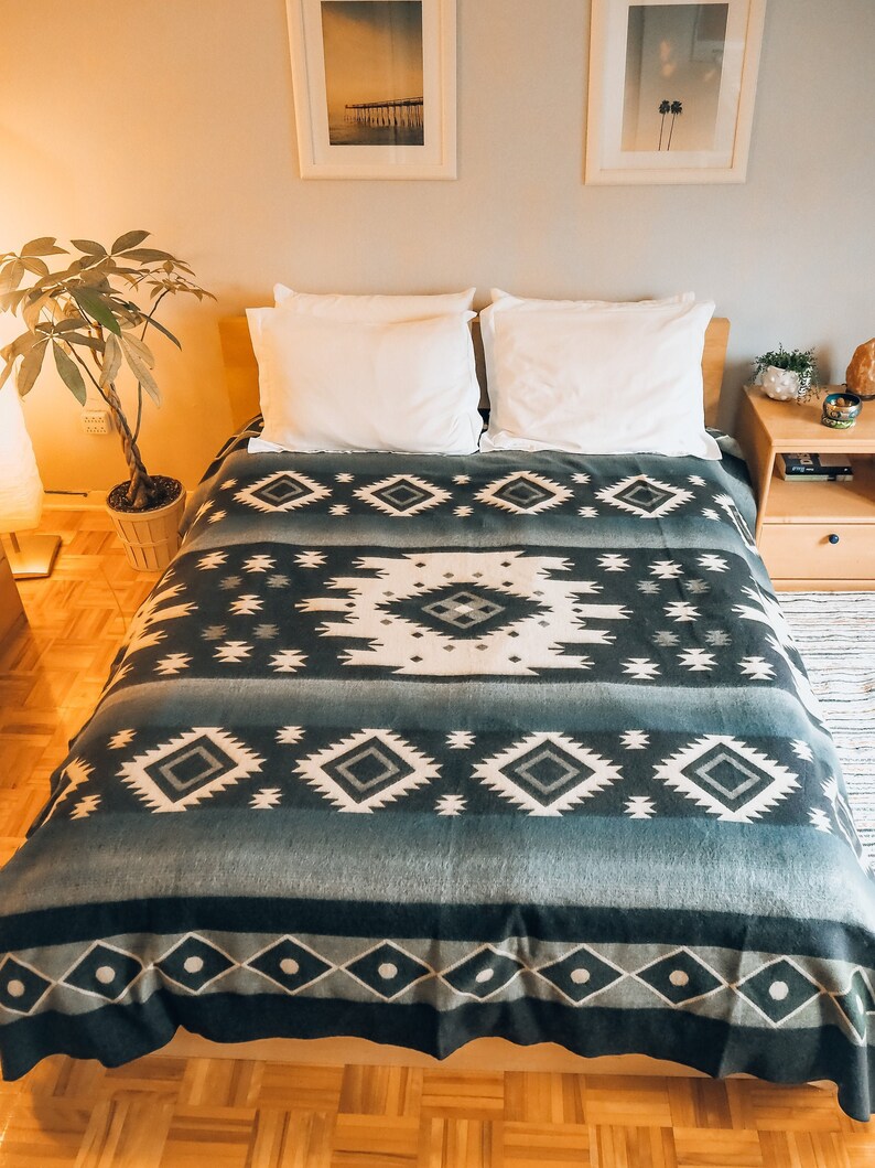 Alpaca queen blanket Wool Blanket Tribal Blanket Native Etsy