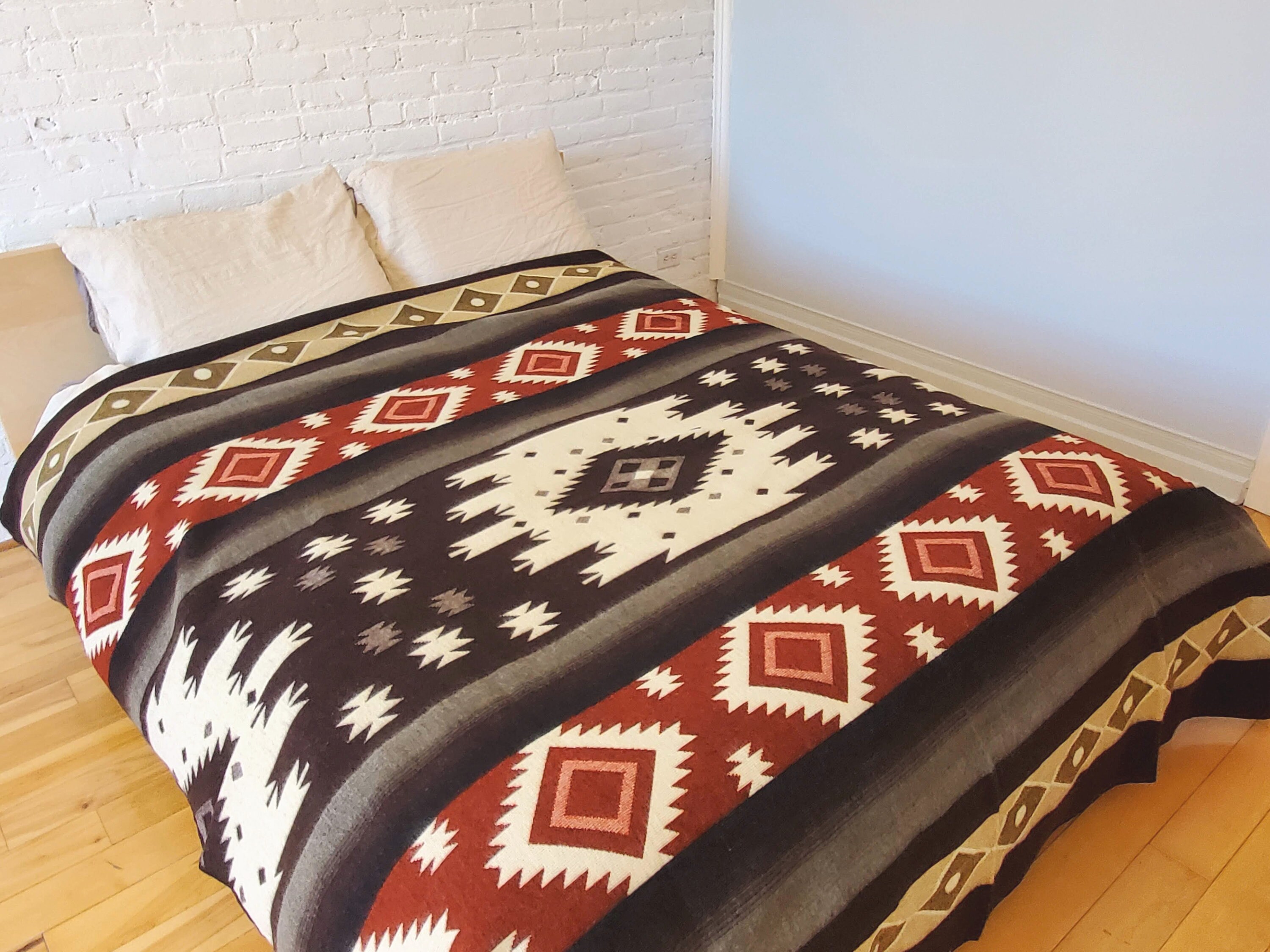 Alpaca queen blanket Aztec Wool Blanket Alpaca boho Etsy