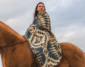 Alpaca Throw blanket  | Wool Throw Blanket I Reversible Aztec Throw Blanket Native Design | Southwestern Blanket Boho | Large Navajo Blanket