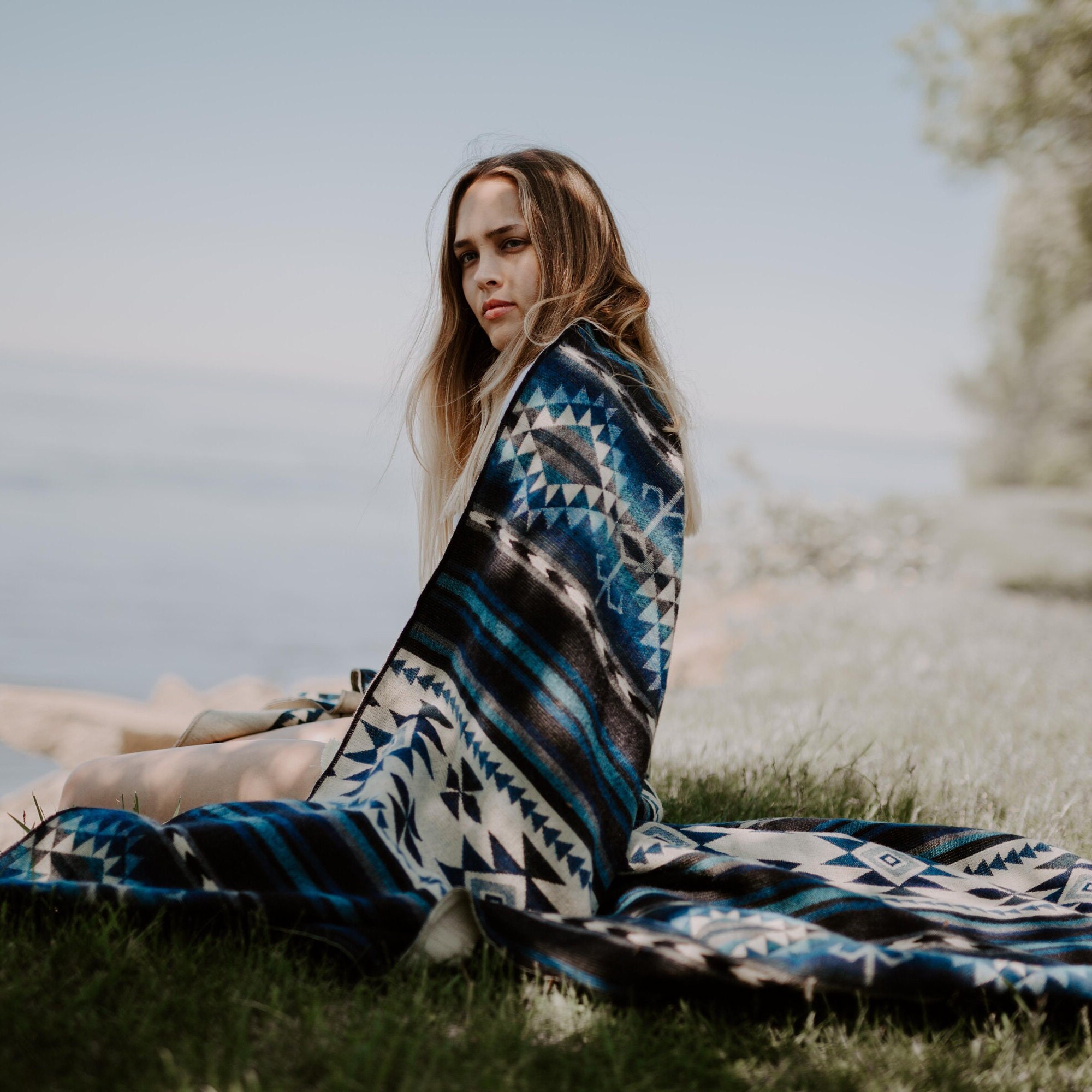 Large Aztec Blanket Alpaca Queen Blanket Tribal Travel Etsy