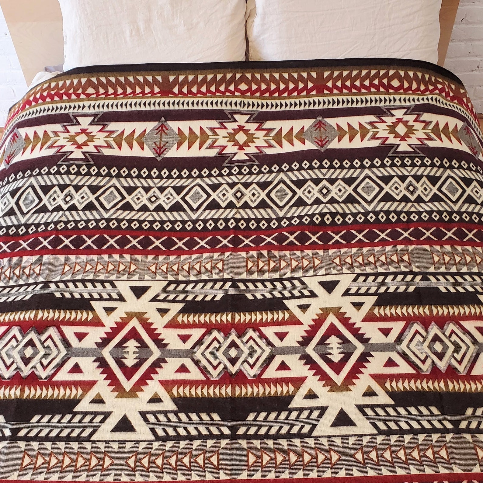 Alpaca wool queen blanket Large Aztec boho Blanket Native Etsy