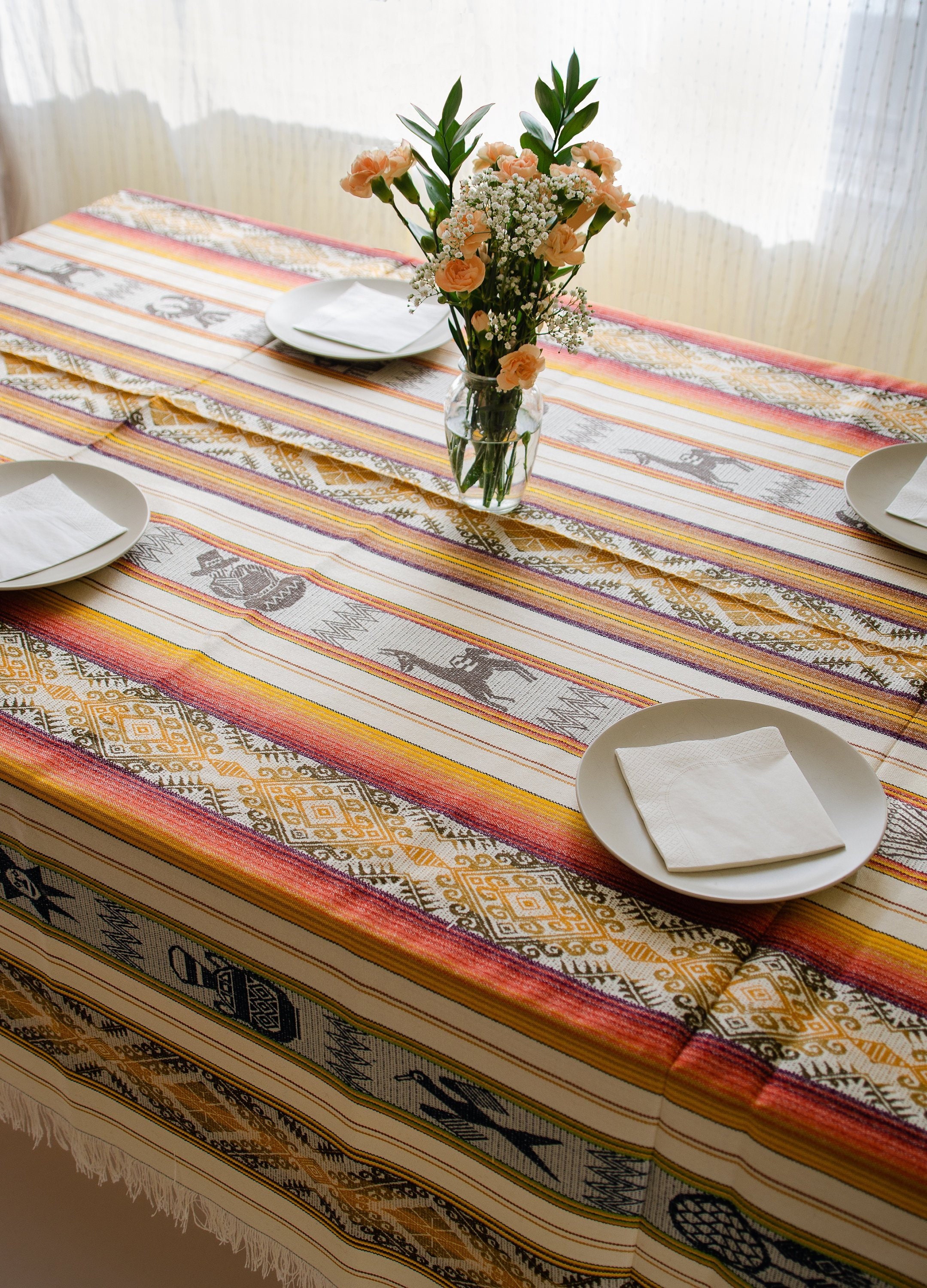 cream rectangular tablecloth