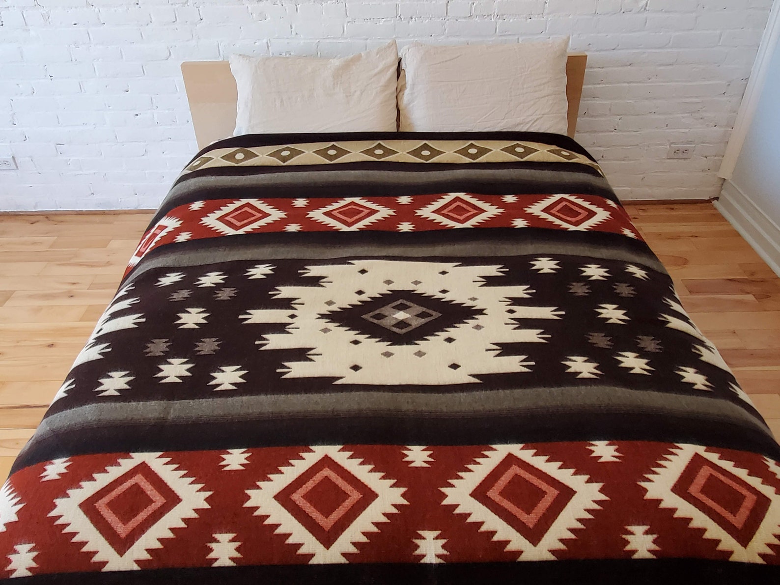 Alpaca queen blanket Aztec Wool Blanket Alpaca boho Etsy