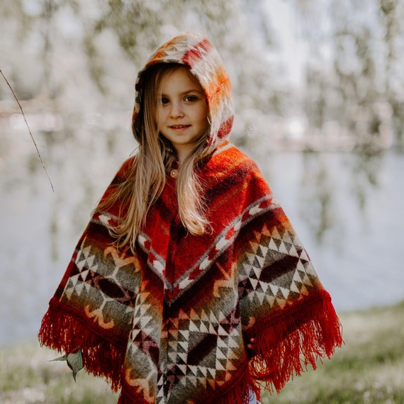 Poncho unisex enfant poncho b b alpaga tricot bleu enfant