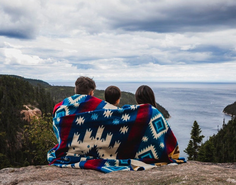 Alpaca Wool Blanket in Queen Size Reversible Aztec Throw Etsy