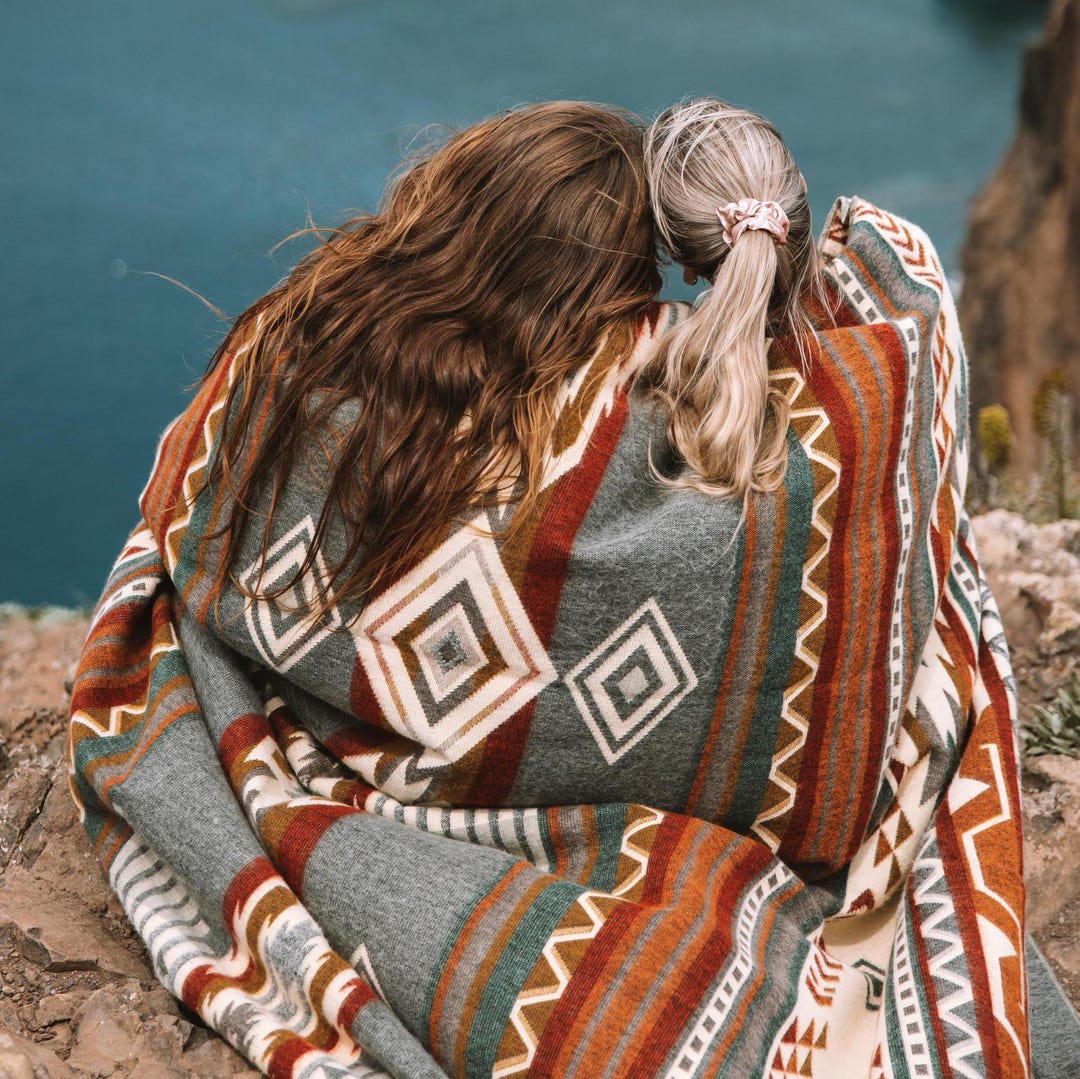 Alpaca Wool Blanket in Queen Size Reversible Aztec Throw Blanket for Outdoor or Bedding Southwestern Blanket Boho Home Goods Gift Etsy