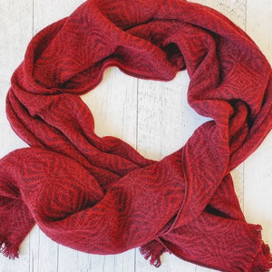 Alpaca boho scarf Burgundy Alpaca shawl Cozy oversized scarf Warm wrap shawl Winter scarf gift Alpaca Loop scarf image 5