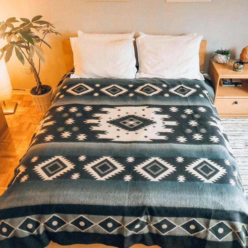Alpaca Queen Blanket Wool Blanket Tribal Blanket Native Etsy