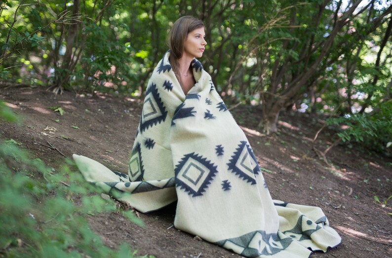Alpaca queen blanket Wool Blanket Tribal Blanket Native Etsy