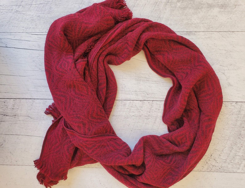 Alpaca boho scarf Burgundy Alpaca shawl Cozy oversized scarf Warm wrap shawl Winter scarf gift Alpaca Loop scarf image 7