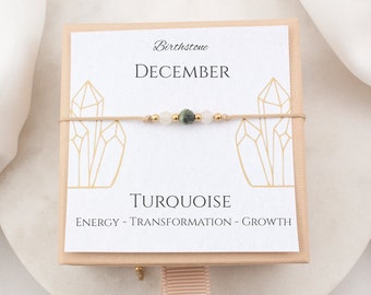 Türkis Birthstone Armband personalisierte Geburtstagsgeschenk Dezember