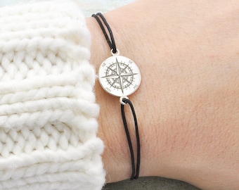 Compass charm Bracelet end of school gift, compass rose for big sister gift, Compass Jewelry sibling gift, multicolor bracelet