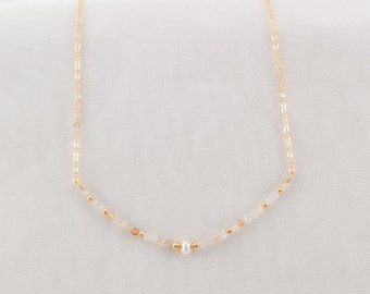 Collier de pierre de naissance citrine cadeau mère minimaliste