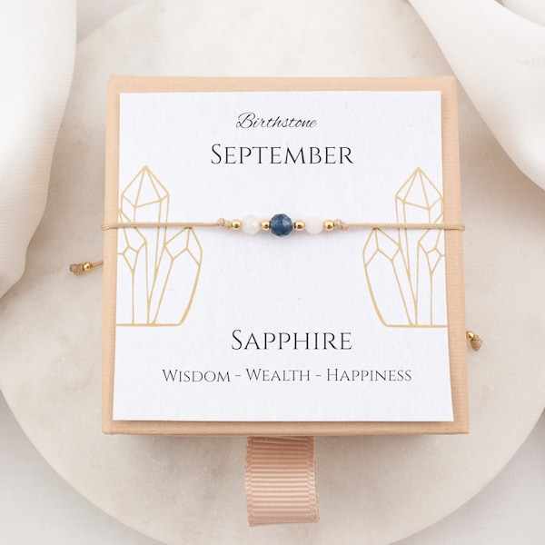 Saphir-Geburtsstein-Armband, personalisiertes Geburtstagsgeschenk September