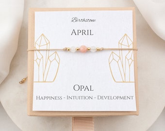 Opal Geburtsstein Armband personalisierte Geburtstagsgeschenk April