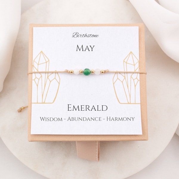 Emerald Birthstone Bracelet personalized birthday gift May