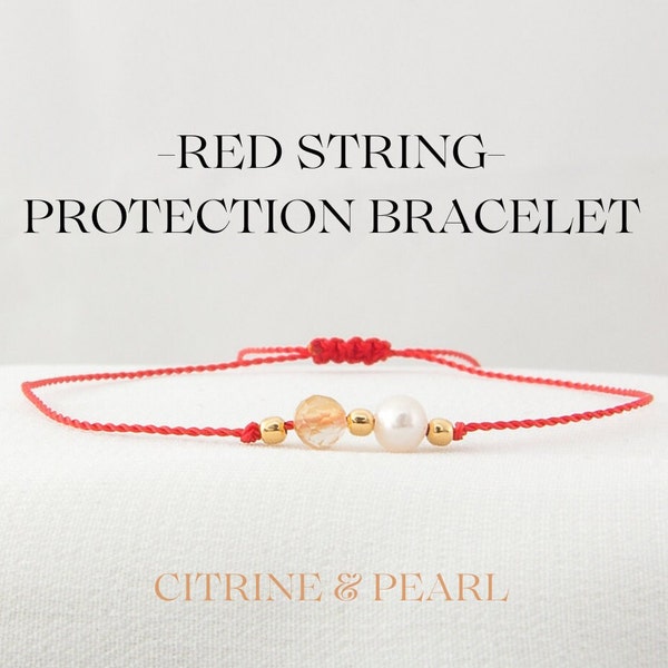 Bracelet de manifestation, ficelle rouge avec citrine, bracelet de méditation, amulette de protection, amulette de protection,