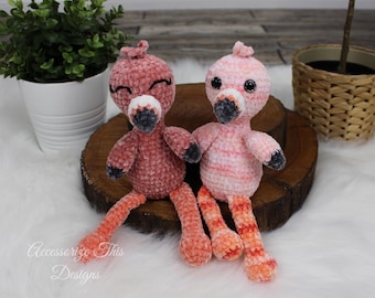 Crochet Pattern: Pocket Pal Flamingo / Amigurumi/ Stuffy/ Softie/ Animal