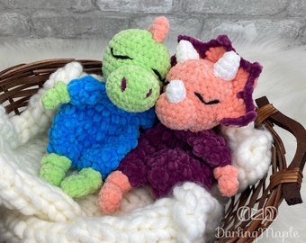 Crochet Pattern:  Mini Dinos Ragdoll Loveys