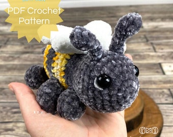 PDF Honey Bee Crochet Pattern. Cute Insect Bug Amigurumi Stuffy. Bumblebee Softie Animal Crochet Patterns. Pocket Pal Collection