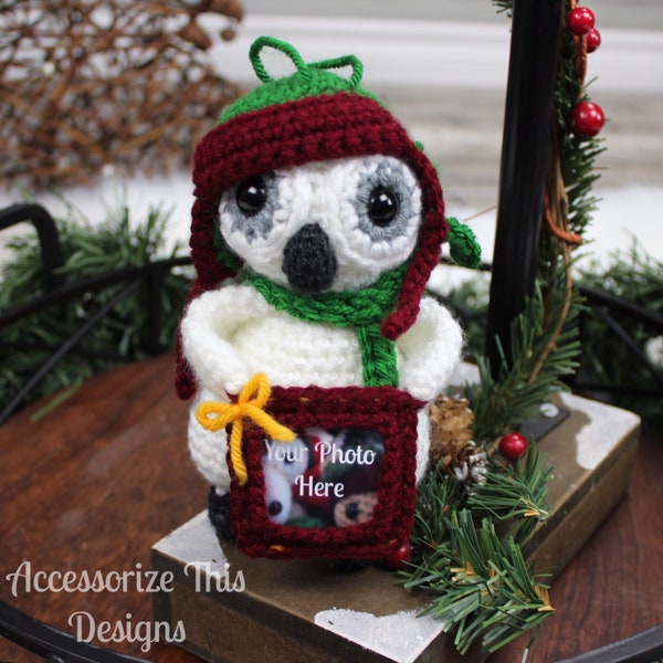 Crochet Pattern: Owl Photo Frame Ornament/ Decoration/ Amigurumi/ Stuffy/ Softie