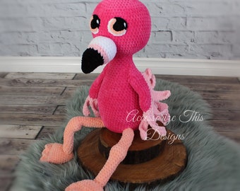 Crochet Pattern: "Francesca" the Flamingo Cuddle Buddy/  Amigurumi/ Stuffy/ Softie/ Animal/ Bird