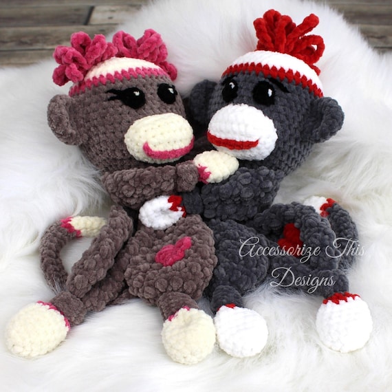 Crochet Pattern: Sock Monkey Ragdoll Lovey/ Amigurumi/ Stuffy