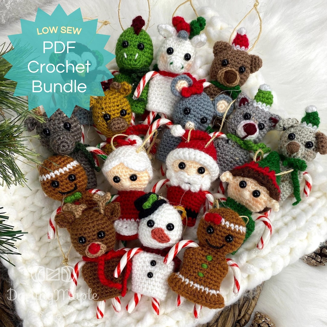 PDF Crochet Candy Cane Holiday BUNDLE, Christmas Candy Cane Crochet ...