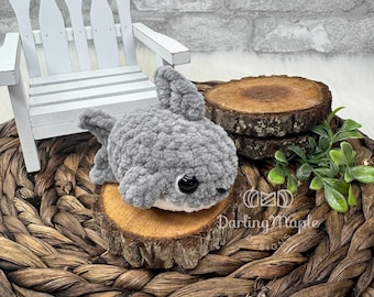 PDF No-Sew Shark Crochet Pattern. Jelly Bean Pocket Ocean Amigurumi. Mini Cute Small Shark Plush. Soft Stuffed Animal Stuffie.