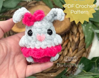 PDF No Sew Baby Bunny Mini Palm Plushie Amigurumi Crochet Pattern. Cute Tiny  Rabbit for Easter. Stuffed Animal. Farm Softie Nursery Decor