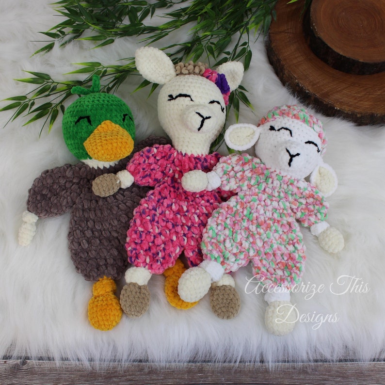 Book Cow Horse Sheep Llama Pig Duck Amigurumi Stuffy Softie Animal Farm Ragdoll Loveys E Crochet Pattern