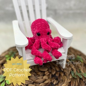 PDF No-Sew Jelly Bean Octopus Crochet Pattern. Ocean Squish Amigurumi. Cute Small Octopus Plush. Animal Stuffie