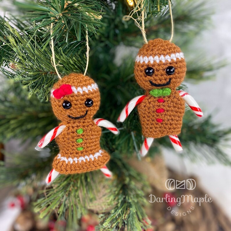 PDF Gingerbread Girl Crochet Pattern. Low-sew Gingerbread Candy Cane ...