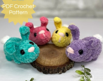 PDF No Sew Bunny Crochet Pattern. Amigurumi Mini Jelly Bean Bunny Easter Doll. Quick Easy Cute Ami Plush Softie Animal Crochet Pattern