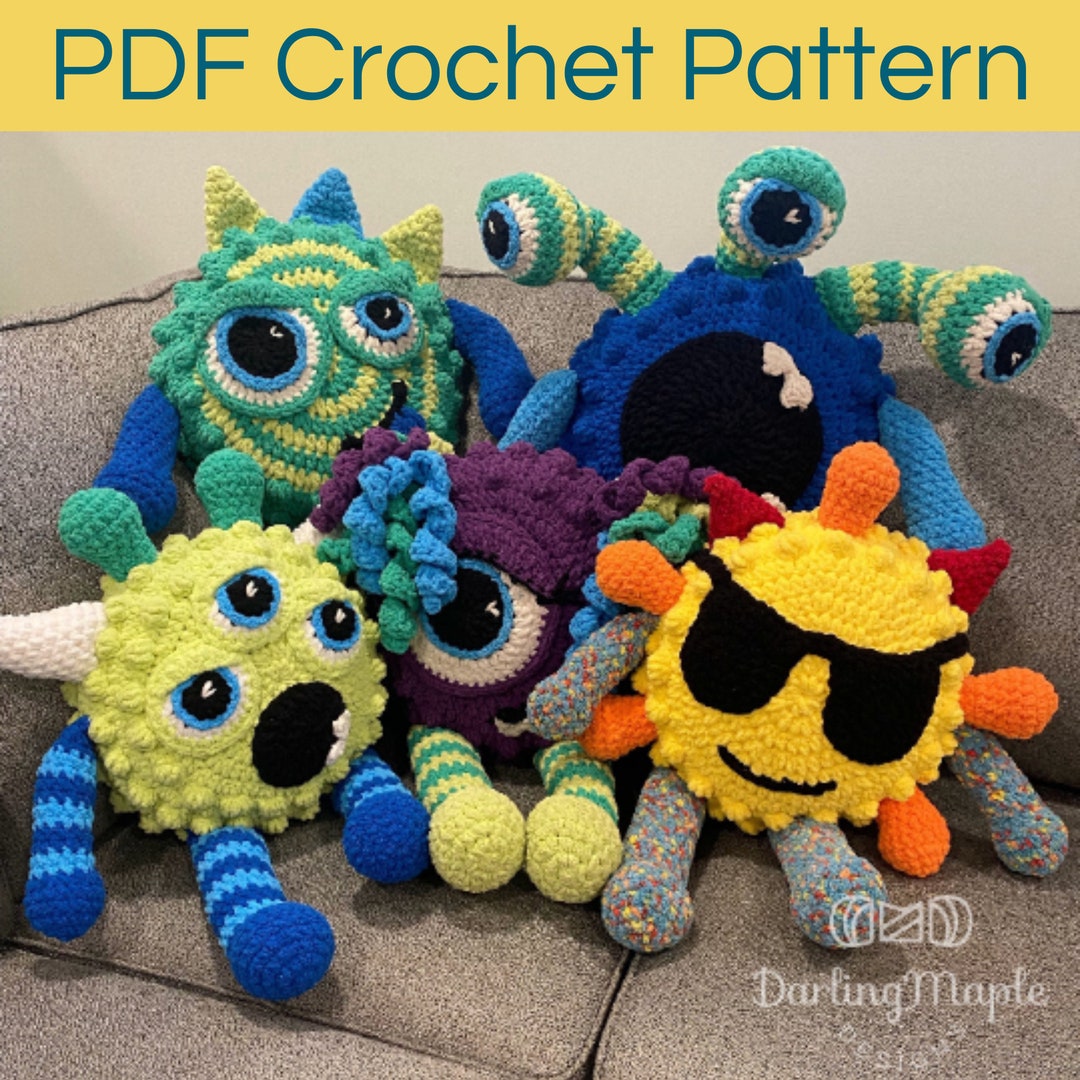 Monster Body Patterns PDF Monster Pillow Crochet Pattern. Mix and Match Body Parts Monsters ...