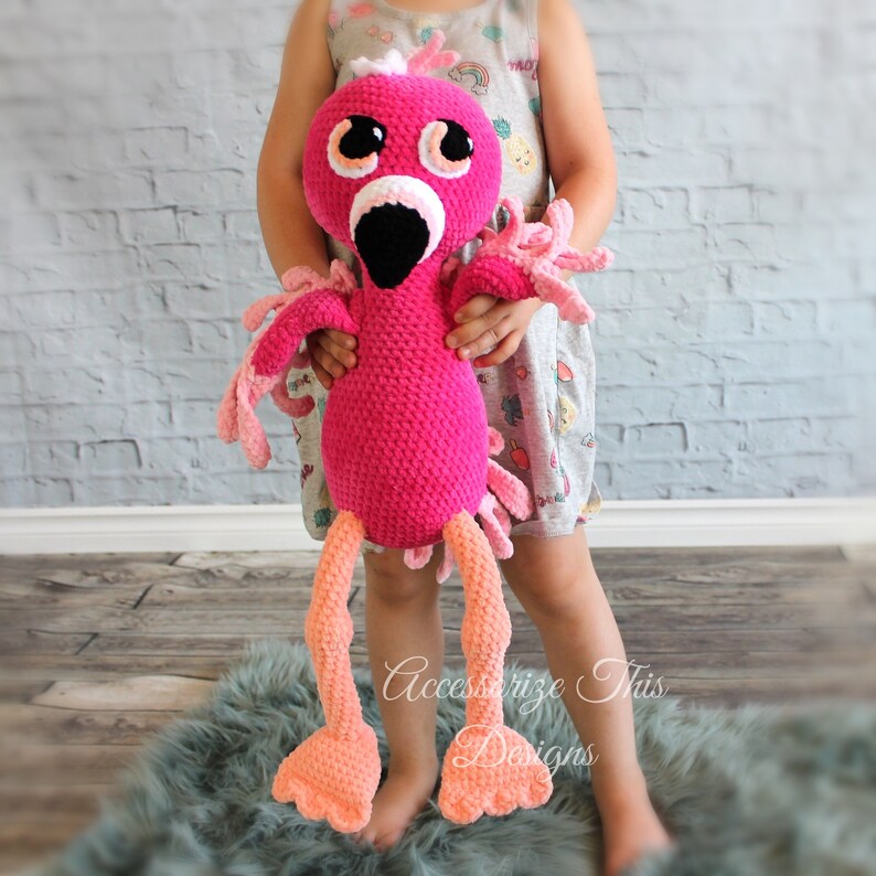 PDF Flamingo Crochet Doll Pattern. "Francesca" Flamingo Amigurumi Softie. Bird Plush Pattern from Cuddle Buddy Collection image 3
