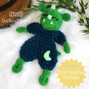 PDF Crochet Dragon Pattern. Monster Ragdoll Lovey. Stuffed Animal Amigurumi Stuffy. Dino Softie with Video Tutorials