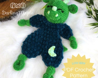 PDF Crochet Dragon Pattern. Monster Ragdoll Lovey. Stuffed Animal Amigurumi Stuffy. Dino Softie with Video Tutorials