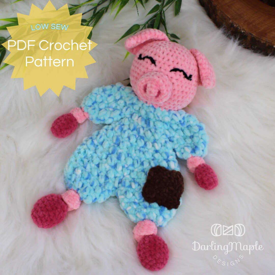 PDF Crochet Pig Pattern. Piggy Ragdoll Lovey. Farm Animal Amigurumi ...