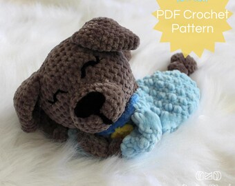 PDF Puppy Dog Crochet Pattern. Puppy Ragdoll Lovey. Stuffed Animal Amigurumi Stuffy. Dog Softie with Stitch Video Tutorials