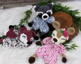 Häkelanleitung: Woodland Ragdoll Loveys E-Book / Hirsch / Fuchs / Waschbär / Amigurumi / Stuffy / Softie / Tier