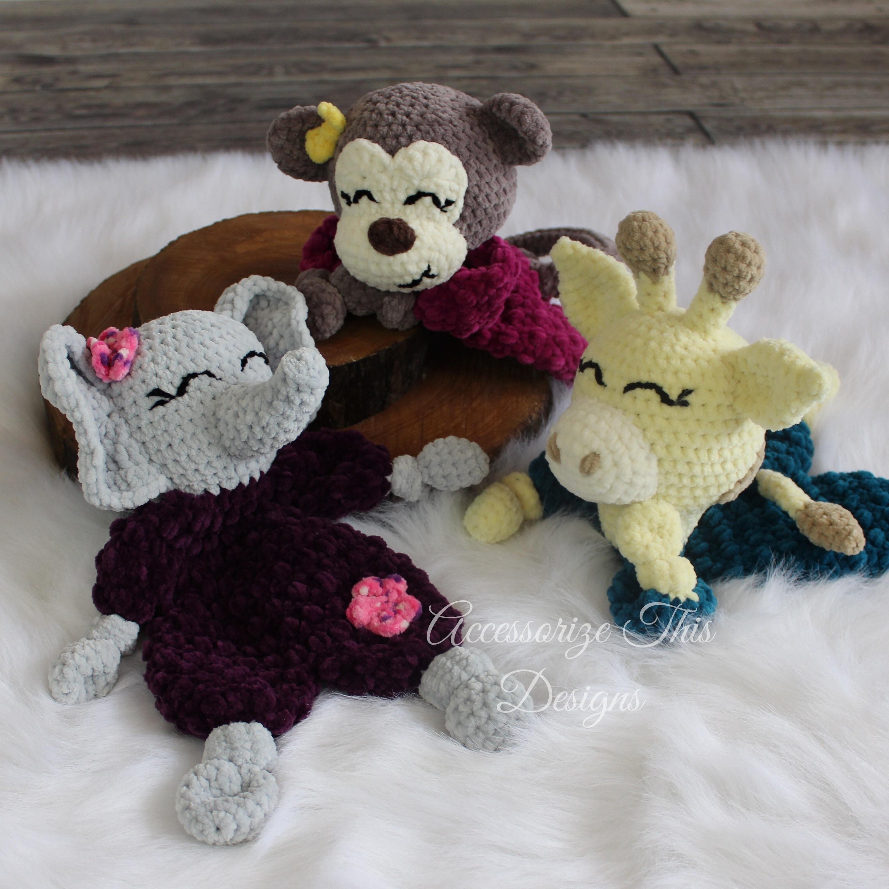 40 Crochet Stuffies with Cows, Frogs, Koalas, and Cthulhu 2 Crochet Pattern: Jungle Ragdoll Loveys E- Book/ Elephant/