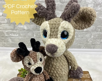 PDF Flip Flop Deer Crochet Pattern. Deer Amigurumi Stuffy. Woodland Animal Plush Softie Doll Pattern for Crochet Baby Gift