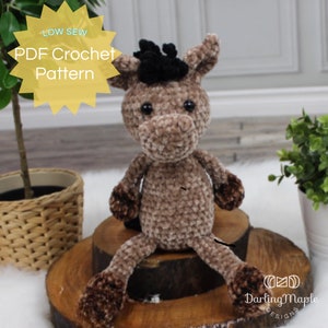 PDF Flip Flop Horse Crochet Pattern. Horse Amigurumi Stuffy. Farm Animal Plush Softie Doll Pattern for Crochet Baby Gift