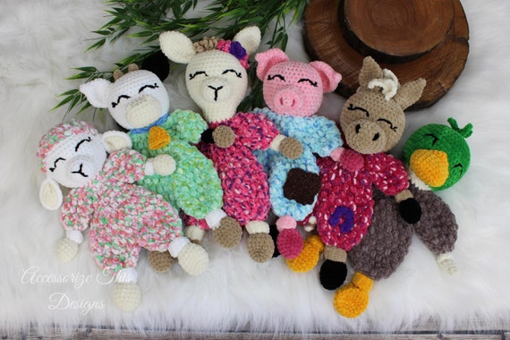 Book Cow Horse Sheep Llama Pig Duck Amigurumi Stuffy Softie Animal Farm Ragdoll Loveys E Crochet Pattern
