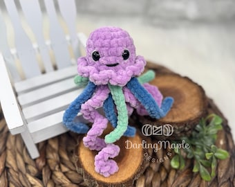 PDF No-Sew Jellyfish Crochet Pattern. Ocean Seafood Amigurumi. Cute Small Jelly Fish Plush. Jelly Bean Collection Mini Animal Stuffie.