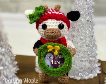 Crochet Pattern: Cow Photo Frame Ornament