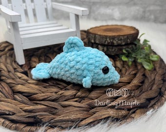 PDF No-Sew Dolphin Crochet Pattern. Small Sea Creature Amigurumi. Cute Tiny Fish Plush. Animal Stuffie. Jelly Bean Collection